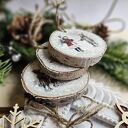 Zimowe plasterki - dekoracje choinkowe w stylu vintage (zestaw 5 szt.)