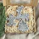 Zestaw 3 zawieszek ceramicznych w stylu boho