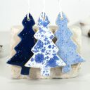 Ceramiczne choinki - komplet ozdób choinkowy