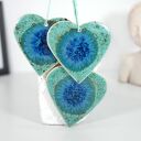 Turkusowe serce - ręcznie robiona ozdoba ceramiczna do zawieszenia