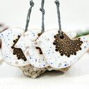 Zestaw ceramicznych ptaszków na choinkę