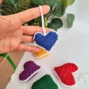 Kolorowe serca - zawieszki choinkowe handmade (komplet 5 szt.)