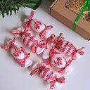 Cukierki - zawieszki na choinkę, zestaw 6 szt. (rękodzieło na drutach)