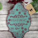 Świąteczny medalion ze Świętym Mikołajem - decoupage vintage (20x30 cm)