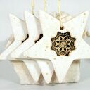 Ręcznie robione ceramiczne gwiazdki na choinkę z mandalą