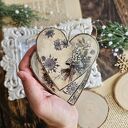 Zimowe serduszka z pieskami - zestaw 5 ozdób choinkowych vintage decoupage