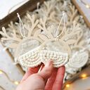 Makramowe ozdoby na choinkę - renifery | Zestaw ozdób