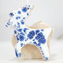 Ceramiczny renifer - biała ozdoba choinkowa z ceramiki, ręcznie robiona i szkliwiona