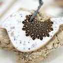 Zestaw ceramicznych ptaszków na choinkę - ręcznie malowane ozdoby (3 szt.)