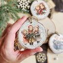 Zimowe plasterki - zestaw 5 ręcznie robionych ozdób choinkowych decoupage