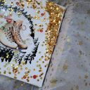 Zestaw 2 zimowych obrazków decoupage 10x10 cm - prezent pod choinkę i Mikołajki
