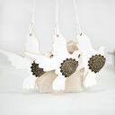 3 duże ceramiczne ptaszki na choinkę - śnieg