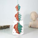 Zimowe liście - ceramiczne ozdoby choinkowe do powieszenia (zestaw 3 szt.)