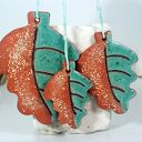Zimowe liście - ceramiczne ozdoby choinkowe do powieszenia (zestaw 3 szt.)