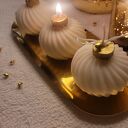 Zestaw świec sojowych handmade na złotej tacy