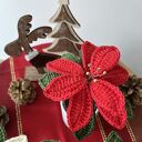 Gwiazda betlejemska - szydełkowa ozdoba świąteczna, kwiat bożonarodzeniowy