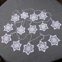 Łańcuch gwiazdek na Święta, na choinkę - biały szydełkowy handmade