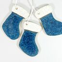 Ręcznie wykonane ceramiczne skarpety świąteczne - ozdoby choinkowe