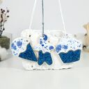 Ceramiczny zestaw choinkowych zawieszek piernikowy ludzik, ciasto i lód
