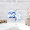 Nakrapiane dzwonki choinkowe „Szron” - ceramiczny zestaw 3 szt.