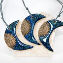 Księżyce z mandalą - ceramiczne ozdoby choinkowe (zestaw 3 szt.)