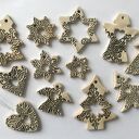 Zestaw 12 ceramicznych zawieszek choinkowych dla Pani Beaty - dwustronne dekoracje