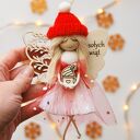 Makramowy aniołek świąteczny na Boże Narodzenie - ręcznie robiona zawieszka (ok. 19 cm)