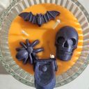 Boo! Dwuwarstwowa świeca sojowa handmade na Halloween