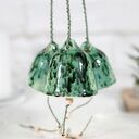 Ceramiczne dzwonki choinkowe - nakrapiana zieleń