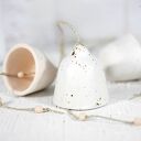 Ceramiczne dzwonki choinkowe „Śnieg” - zestaw 3 ceramicznych ozdób