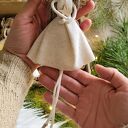 Aniołek zawieszka na choinkę boho, lniany ecru, Anioł stróż dla domu na prezent, box 5 sztuk