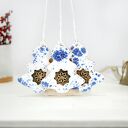 Ceramiczne zawieszki choinkowe Szron - białe, komplet 3 szt.