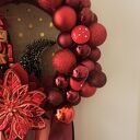 Świąteczny wieniec w czerwieni - czerwony wianek bożonarodzeniowy handmade