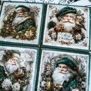 Świąteczne podkładki decoupage ze Świętym Mikołajem - komplet 4 sztuk