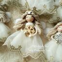 Aniołek ze śnieżynką - zawieszka bożonarodzeniowa 100% handmade
