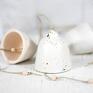 Fingers Art pomysł na świąteczne prezenty białe ceramiczne dzwonki - zima ozdoby choinkowe