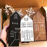święta prezenty4 domki drewniane - Handmade ozdoby-świąteczne