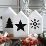 pomysł na świąteczne prezenty 3 x domki drewniane wianek