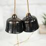pomysł na prezent święta 1 ceramiczny dzwonek świąteczny - czarne złoto - ozdoby