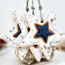 pomysł na święta prezent 3 ceramiczne gwiazdki choinkowe - niebo - ozdoby białe dekoracje