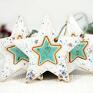pomysł na święta prezent 3 białe gwiazdy ceramiczne - ozdoby choinkowe świąteczne