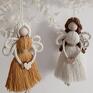 pomysł na upominek na święta na prezent - świąteczne sznurkowe dekoracje aniołek laleczka
