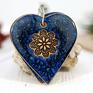 świąteczny prezent ozdoby choinkowe 3 ceramiczne serca - kosmos dekoracje niebieskie