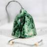 pomysł na prezent - nakrapiana zieleń dzwonki choinkowe dekoracje świąteczne ozdoby ceramiczne
