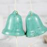 pomysł na prezenty świąteczne Ceramiczny dzwonek - turkus - Handmade w stylu boho