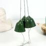 pomysły na święta prezenty zestaw 3 dzwonków dekoracje świąteczne zielone ozdoby ceramiczne dzwonki choinkowe