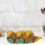 prezent pod choinkę Ceramiczne dekoracje - ręcznie wykonane ptaszki ozdoby choinkowe