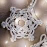 prezent świąteczny ozdoby ze sznurka makramowe śnieżynki średnicy 14÷15cm wykonane ręcznie sznurkowe dekoracje
