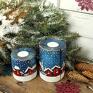 Galeria Fajny Domek na święta prezenty malowane na drewnie z malowanym pejzażem - zima w świeczniki drewniane ozdoby świąteczne