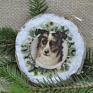 piesek bombka ze starodawnymi portretami ras psów aukcja dotyczy jednej dekoracje świąteczne